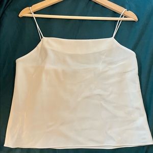 Alice + Olivia Harmon Drapey Slip Tank. Off white. Small.